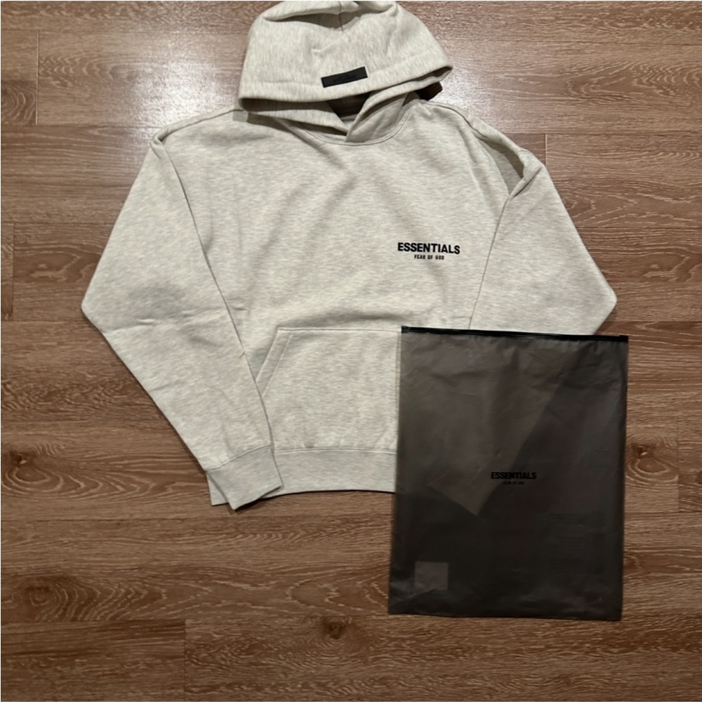 Fear of God Essentials Light Gray Hoodie extra small